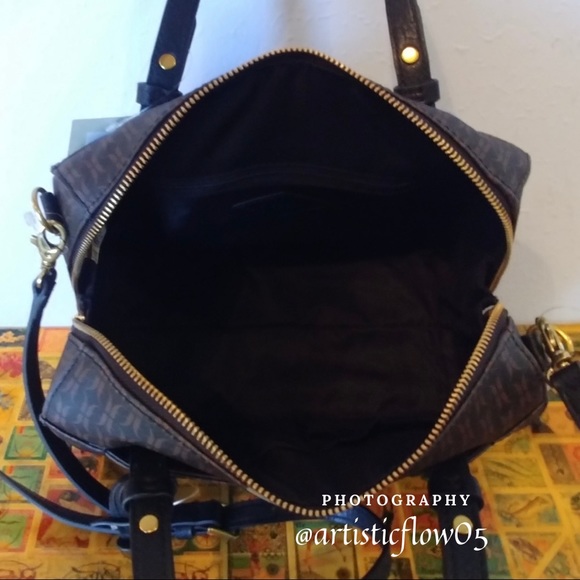 Last One! Fossil Rachel Satchel Black Jacquard! - Picture 6 of 7